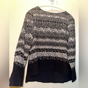 Club Monaco women’s silk floral blouse XS luxury brand silk office